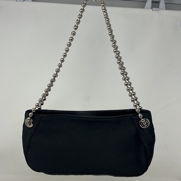 Furla Black Satin Ziptop Chain Bag - Picture 5 of 10